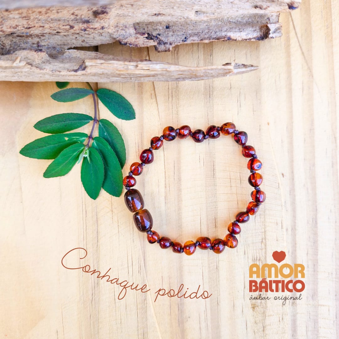 Pulseira Infantil Conhaque Polido - 16 cm