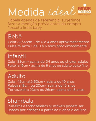 Pulseira / Tornozeleira Baby Conhaque Fosco - 14 cm